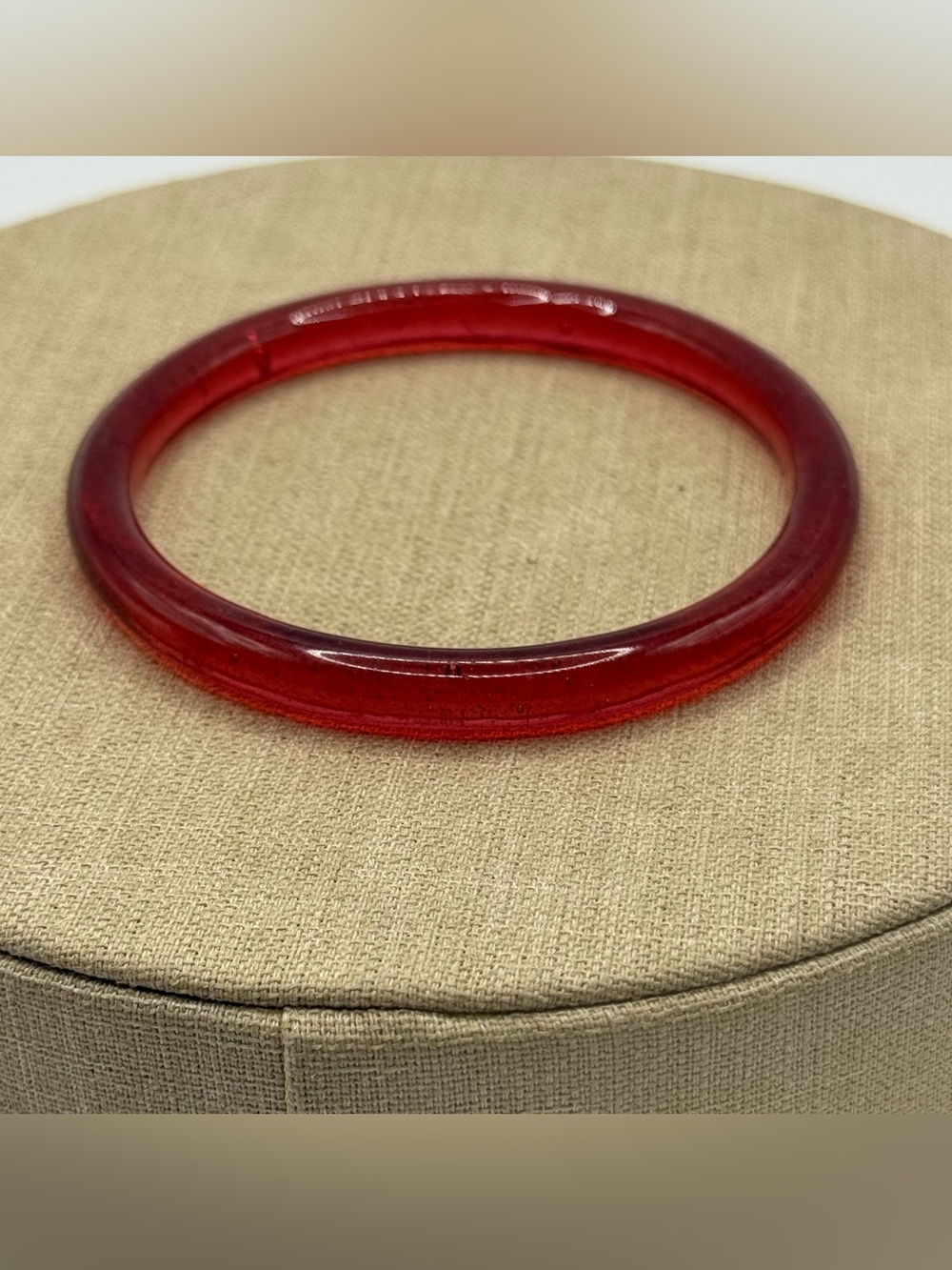 Vintage Red glass Bangle Bracelet